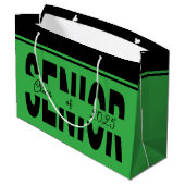 Klassischer schwarzer Rang Große Geschenktüte (Rückseite Schrägansicht)