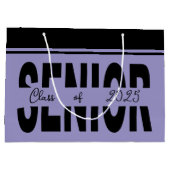 Klassischer schwarzer Rang Große Geschenktüte (Rückseite)