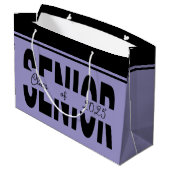 Klassischer schwarzer Rang Große Geschenktüte (Rückseite Schrägansicht)