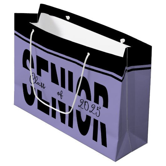 Klassischer schwarzer Rang Große Geschenktüte (Vorderseite Schrägansicht)