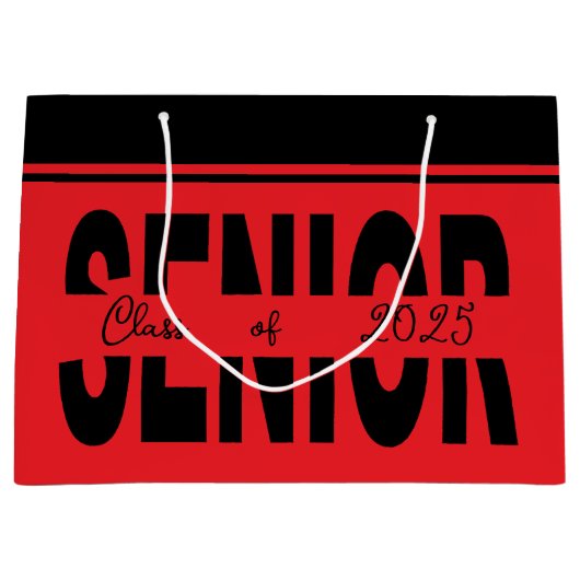 Klassischer schwarzer Rang Große Geschenktüte (Vorderseite)