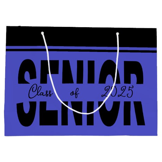 Klassischer schwarzer Rang Große Geschenktüte (Rückseite)