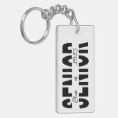 Klassischer schwarzer Rang personalisiert Schlüsselanhänger (Vorderseite links)