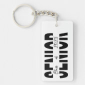 Klassischer schwarzer Rang personalisiert Schlüsselanhänger (Vorderseite)