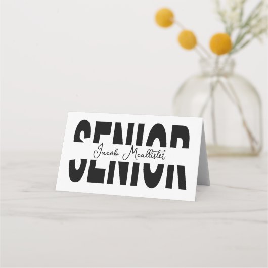 Klassischer schwarzer Rang Platzkarte (Vorderseite)