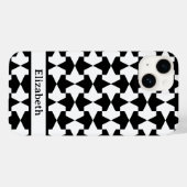 Klassischer schwarzer und weißer Mamluks-Muster Case-Mate iPhone Hülle (Rückseite (Horizontal))