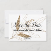 KLASSISCHER SCHWARZGOLD-LEAF-DRUCK SAVE THE DATE RSVP KARTE (Vorderseite)