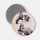 Klassischer Scooter 1969 Magnet (Vorderseite/Rückseite)