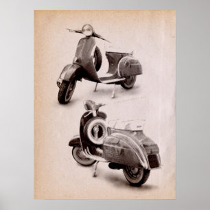 Klassischer Scooter 1969 Poster