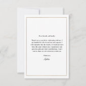 Klassischer Script Gold Foto Abschluss Dankeskarte (Rückseite)