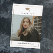 Klassischer Script Gold Foto Abschluss Dankeskarte