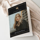 Klassischer Script Gold Foto Abschluss Dankeskarte