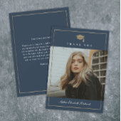 Klassischer Script Gold Foto Abschluss Dankeskarte