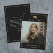 Klassischer Script Gold Foto Abschluss Dankeskarte