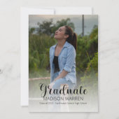 Klassischer Script Graduate Zwei Foto Sage Abschlu Ankündigung (Vorderseite)