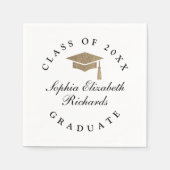 Klassischer Script Schwarz-Weiß-Abschluss Serviette (Vorderseite)