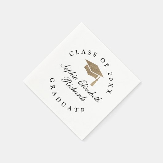 Klassischer Script Schwarz-Weiß-Abschluss Serviette (Ecke)