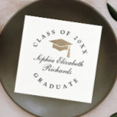 Klassischer Script Schwarz-Weiß-Abschluss Serviette