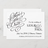 Klassischer Scroll-Schriftart Save the Date (Vorne/Hinten)