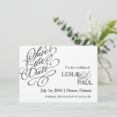 Klassischer Scroll-Schriftart Save the Date (Stehend Vorderseite)