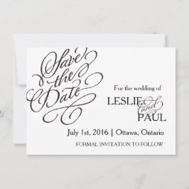 Klassischer Scroll-Schriftart Save the Date