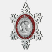 Klassischer Scrolls-Foto-Rahmen (Silber) Schneeflocken Zinn-Ornament (Rechts)