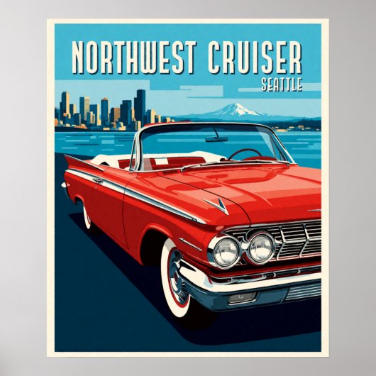 Klassischer Seattle-Straßenkreuzer Poster (Vorne)