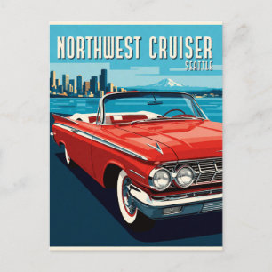 Klassischer Seattle-Straßenkreuzer Postkarte