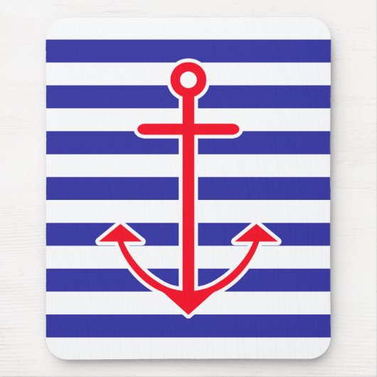 Klassischer Seeanker Mousepad (Vorne)