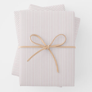 Klassischer Seersucker-Effekt in rosa Streifen Geschenkpapier Set