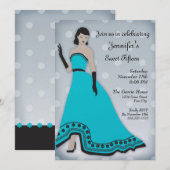 Klassischer Senorita im Türkis und im Silber Einladung (Vorne/Hinten)
