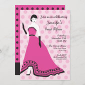 Klassischer Senorita in der Fuchsie Einladung (Vorne/Hinten)