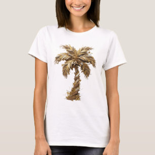 Klassischer Silber-GOLDENE PALMENBAUM-Druck T-Shirt