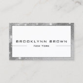 Klassischer silberfarbener Glitzer mit QR-Code Visitenkarte (Vorderseite)