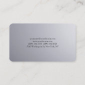 Klassischer Silbergrauer Hintergrund Visitenkarte (Rückseite)
