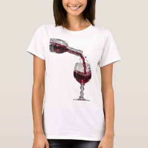 Klassischer Silberner ROTWEIN Druck T-Shirt