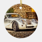 Klassischer Silbersportwagen Keramik Ornament (Vorne)