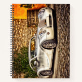 Klassischer Silbersportwagen Notizblock (Vorderseite)