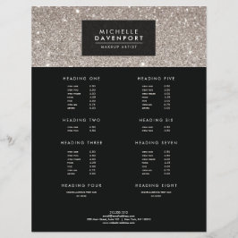 Klassischer Silver Glitzer Makeup Artist Flyer