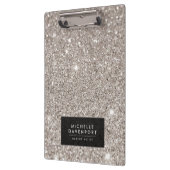 Klassischer Silver Glitzer Personalisiert Klemmbrett (Links)
