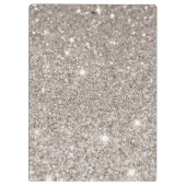 Klassischer Silver Glitzer Personalisiert Klemmbrett (Rückseite)