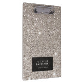 Klassischer Silver Glitzer Personalisiert Klemmbrett (Rechts)