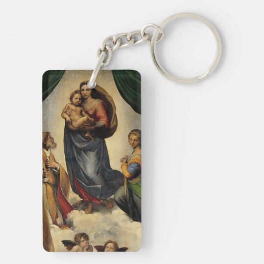 Klassischer "Sistine Madonna" RAPHAEL (circa 1513) Schlüsselanhänger (Rückseite)
