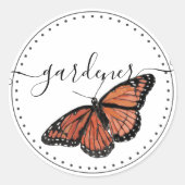 Klassischer Skriptname mit schöner Butterfly Runder Aufkleber (Vorderseite)