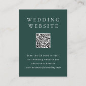 Klassischer Smaragdgrüner Einfacher QR-Code Hochze Begleitkarte (Vorderseite)