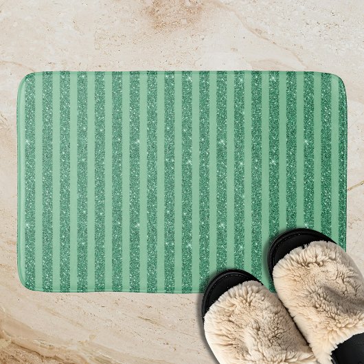 Klassischer Smaragdgrüner Glitter-Stil mit vertika Badematte