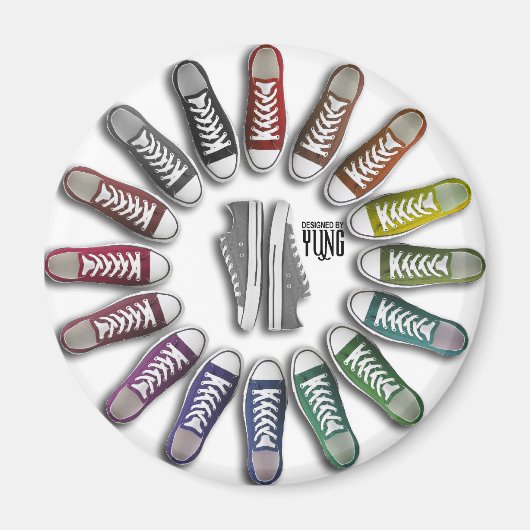 Klassischer Sneaker-Kreis Magnet (Vorne)