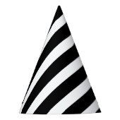 Klassischer Solid White und Black Striping Stilvol Partyhütchen (Vorderseite)