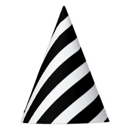 Klassischer Solid White und Black Striping Stilvol Partyhütchen