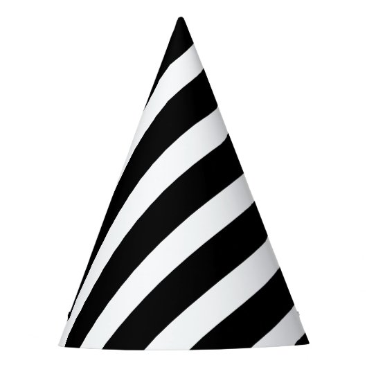 Klassischer Solid White und Black Striping Stilvol Partyhütchen (Vorderseite)